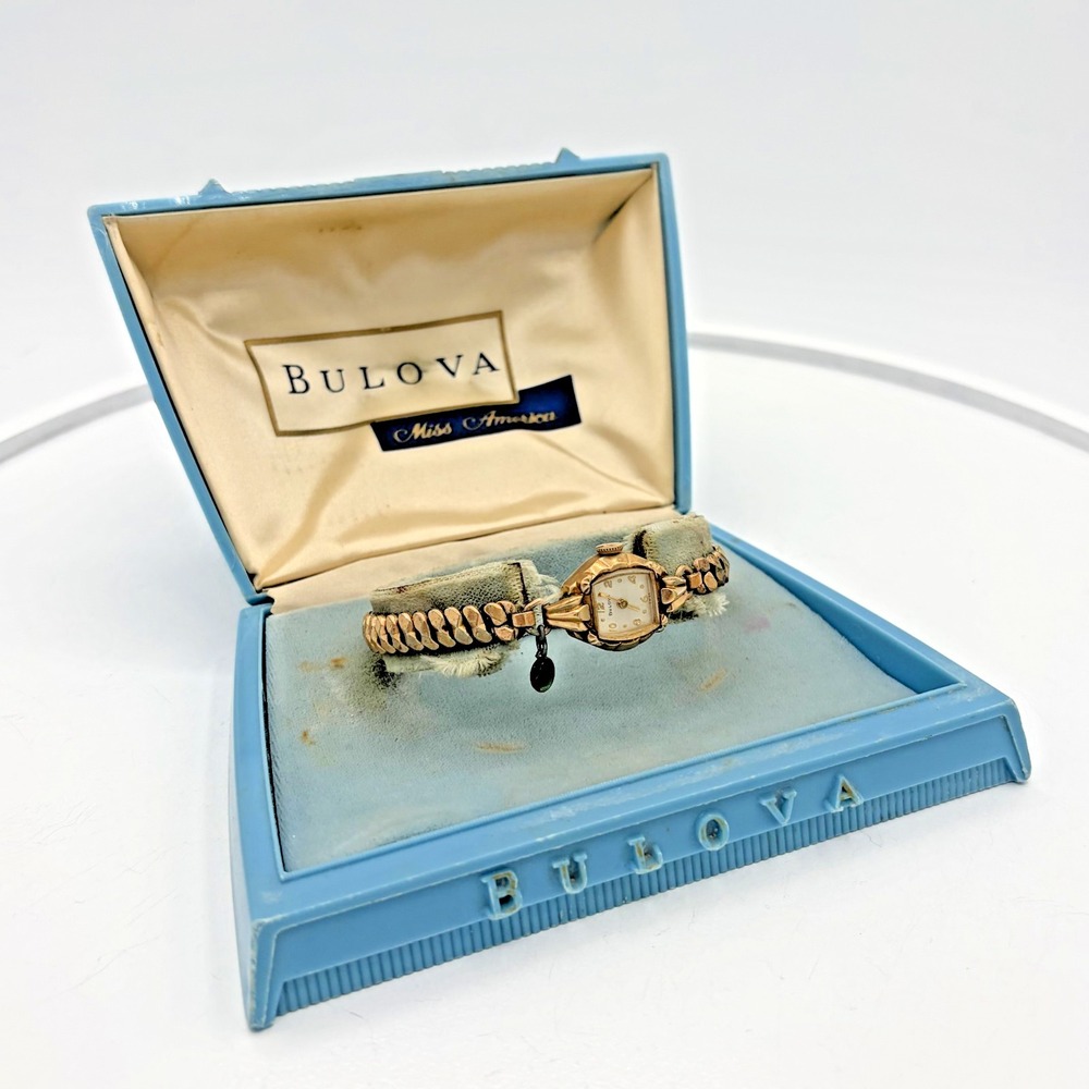 Vintage 1957 Bulova Miss America Ladies Watch Gold Tone w/ Original Box - Picture 5 of 8